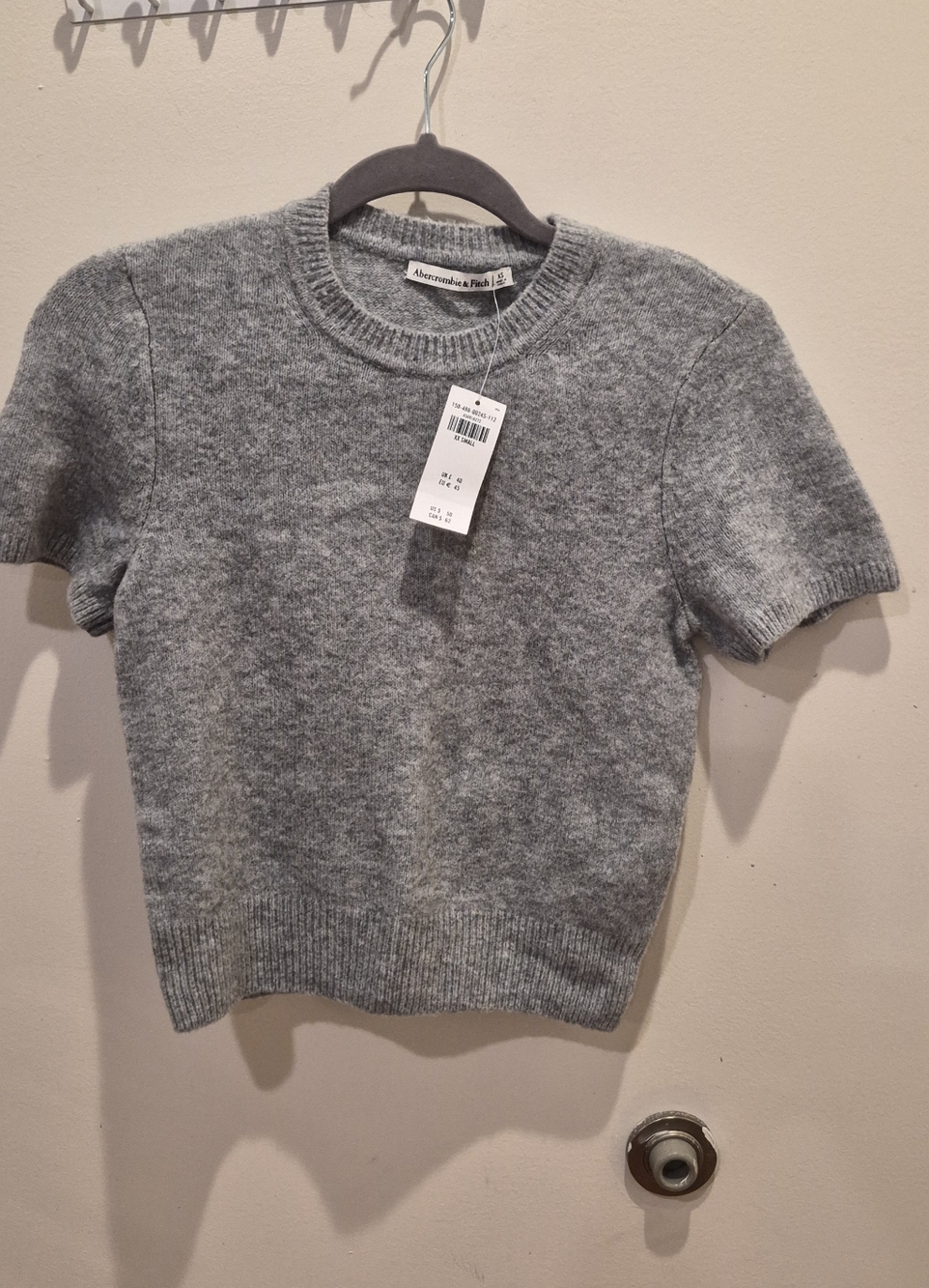 Light Gray Short Sleeve Sweater
